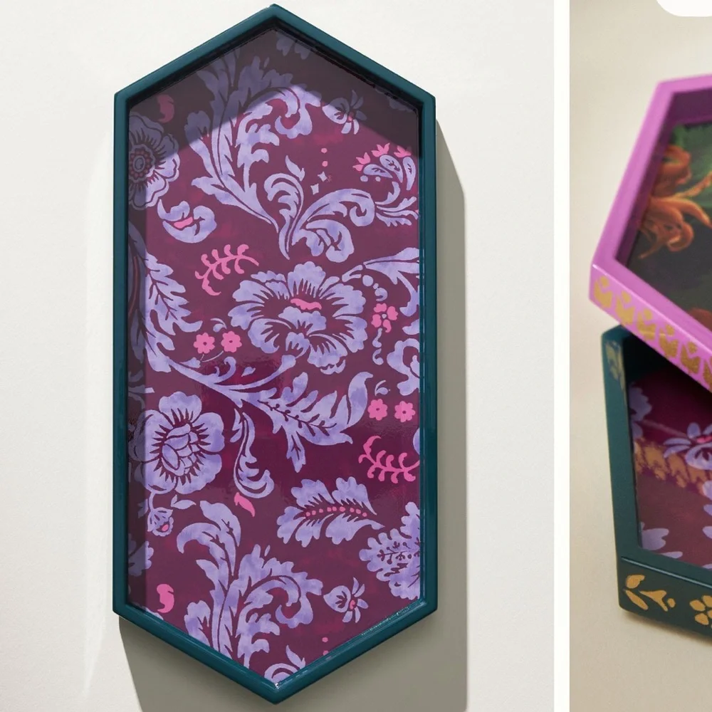Liza Fresh Verlaine Floral wood tray